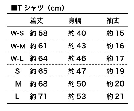 Tシャツsize